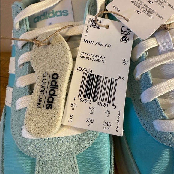 Adidas Cloudfoam Turquoise and White Sneakers - Picture 2 of 6